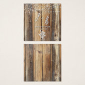 Rustic Wood String Lights Mason Jar Save the Dates (正面&裏面)