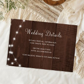 Rustic wood string lights wedding guest details エンクロージャーカード