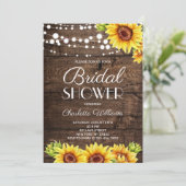 Rustic Wood Sunflower Bridal Shower 招待状 (スタンド正面)