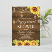 Rustic Wood Sunflower Engagement Shower 招待状 (スタンド正面)