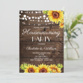 Rustic Wood Sunflower Housewarming Party 招待状 (スタンド正面)