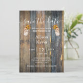 Rustic Wood Sunflower Save The Date Fall Wedding N 招待状 (スタンド正面)