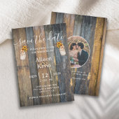 Rustic Wood Sunflower Save The Date Fall Wedding N 招待状