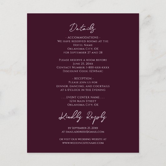 Rustic Wood Sunflower Wedding All in One (裏面)