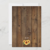 Rustic Wood Sunflower Wedding Invitation 招待状 (裏面)