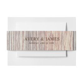 Rustic Wood Texture Wedding Invitation Belly Band 招待状ベリーバンド