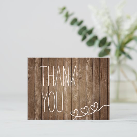 Rustic Wood Thank You Post Card ポストカード (スタンド正面)