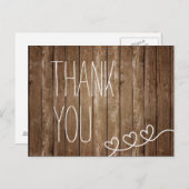 Rustic Wood Thank You Post Card ポストカード (正面/裏面)