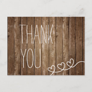 Rustic Wood Thank You Post Card ポストカード