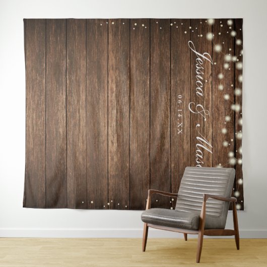 rustic wood wall backdrop - 結婚式写真用バックドロップ タペストリー (インサイチュ(横))