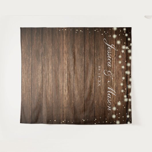 rustic wood wall backdrop - 結婚式写真用バックドロップ タペストリー (正面(横))