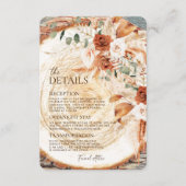 Rustic Wood Wedding Details – Boho Pampas Info  エンクロージャーカード (正面)