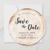 Rustic Wood Wedding Save the date custom photo 招待状 (正面)