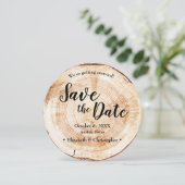 Rustic Wood Wedding Save the date photo QR code 招待状 (スタンド正面)