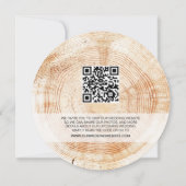 Rustic Wood Wedding Save the date QR code 招待状 (裏面)