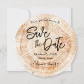 Rustic Wood Wedding Save the date QR code 招待状 (正面)