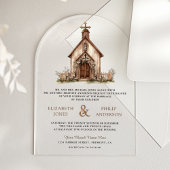 Rustic Wood Western Chapel Wedding アクリル招待状