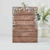 Rustic Wood Wildflowers Floral Wedding Details エンクロージャーカード (スタンド正面)