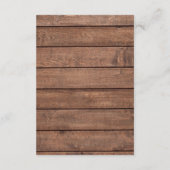 Rustic Wood Wildflowers Floral Wedding Details エンクロージャーカード (裏面)