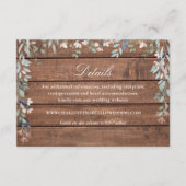 Rustic Wood Wildflowers Floral Wedding Details エンクロージャーカード (正面)