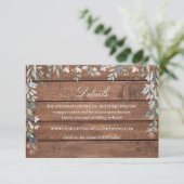 Rustic Wood Wildflowers Floral Wedding Details エンクロージャーカード (スタンド正面)