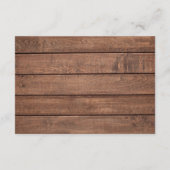 Rustic Wood Wildflowers Floral Wedding Details エンクロージャーカード (裏面)