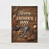Rustic Wood Workshop Fathers Day シーズンカード (正面)