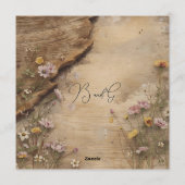 Rustic Wooden Bohemian Floral Wedding  招待状 (裏面)