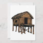 Rustic Wooden Hut Traditional Cabin on Stilts 招待状 (正面)