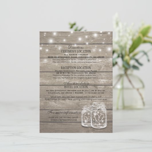 Rustic Wooden Lantern String Lights for Weddings エンクロージャーカード (スタンド正面)