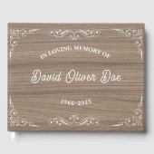 Rustic wooden Simple Custom Photo Text Memorial ゲストブック (正面)