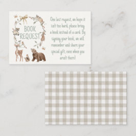 Rustic Woodland Baby Shower Book Request Insert ロイヤリティカード