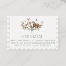 Rustic Woodland Baby Shower Book Request Insert ロイヤリティカード