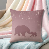 Rustic Woodland Bear Baby Shower Pink Throw Pillow クッション