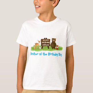 Rustic Woodland Birthday Party Animals Brother Tシャツ