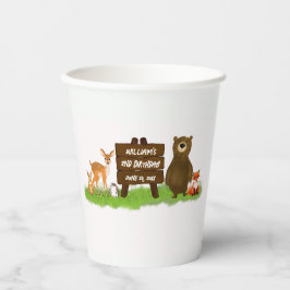 Rustic Woodland Calling Forest Animals Birthday  紙コップ