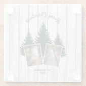 Rustic Woodland Christmas Photo ガラスコースター (裏面)