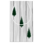 Rustic Woodland Christmas Photo スモールペーパーバッグ (裏面)