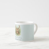 Rustic Woodland Deer Head with Winter Foliage -  エスプレッソカップ (正面右)