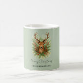 Rustic Woodland Deer Head with Winter Foliage -  コーヒーマグカップ (中央)