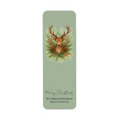 Rustic Woodland Deer Head with Winter Foliage -  ラベル (正面)