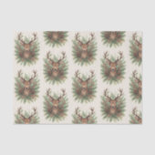 Rustic Woodland Deer Head with Winter Foliage -  薄葉紙 (正面)