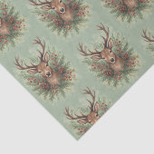 Rustic Woodland Deer Head with Winter Foliage -  薄葉紙 (詳細)