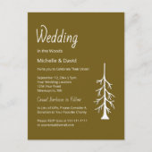 Rustic Woodland Evergreen Tree Boho Casual インビテーションポストカード (正面)