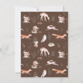 Rustic Woodland Forest Animals Baby Shower Invitat 招待状 (裏面)