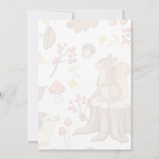 Rustic Woodland Forest Baby Shower Invitation 招待状 (裏面)
