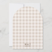 Rustic Woodland Hares On Beige Gingham Wedding 招待状 (裏面)