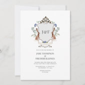 Rustic Woodland Heraldry Monogram Hare Wedding 招待状 (正面)