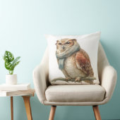 Rustic Woodland Owl Christmas Throw Pillow クッション (椅子)