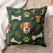 Rustic Woodland Throw Pillow – Cozy Lodge Pet クッション (ブランケット)